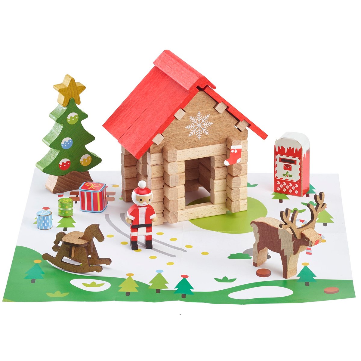 La cabane du Père Noël 60 pièces marron, JEUJURA