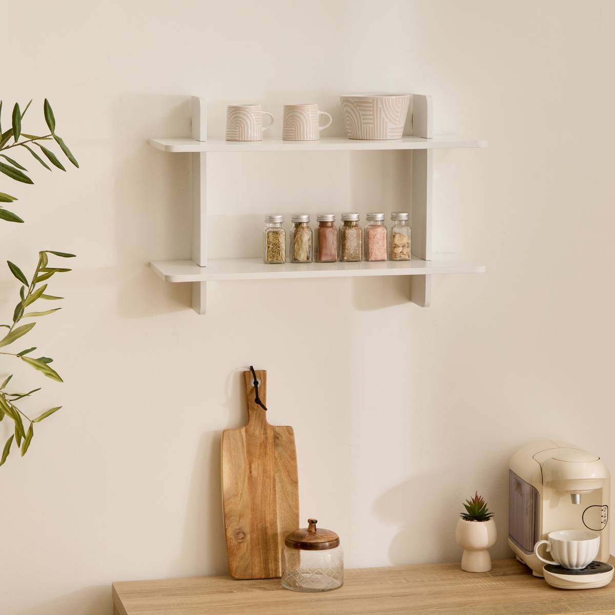 Étagère murale rectangulaire FIXY blanc, 5FIVE SIMPLY SMART