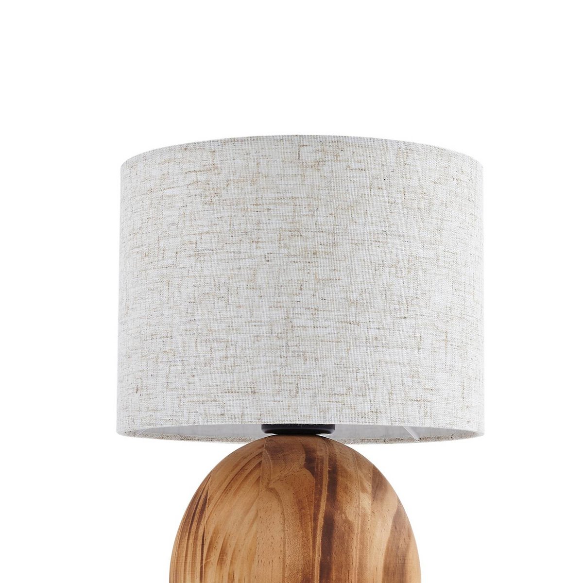 Lampe à poser en bois scandinave, Mayumi bois clair, gris clair, LINDBY