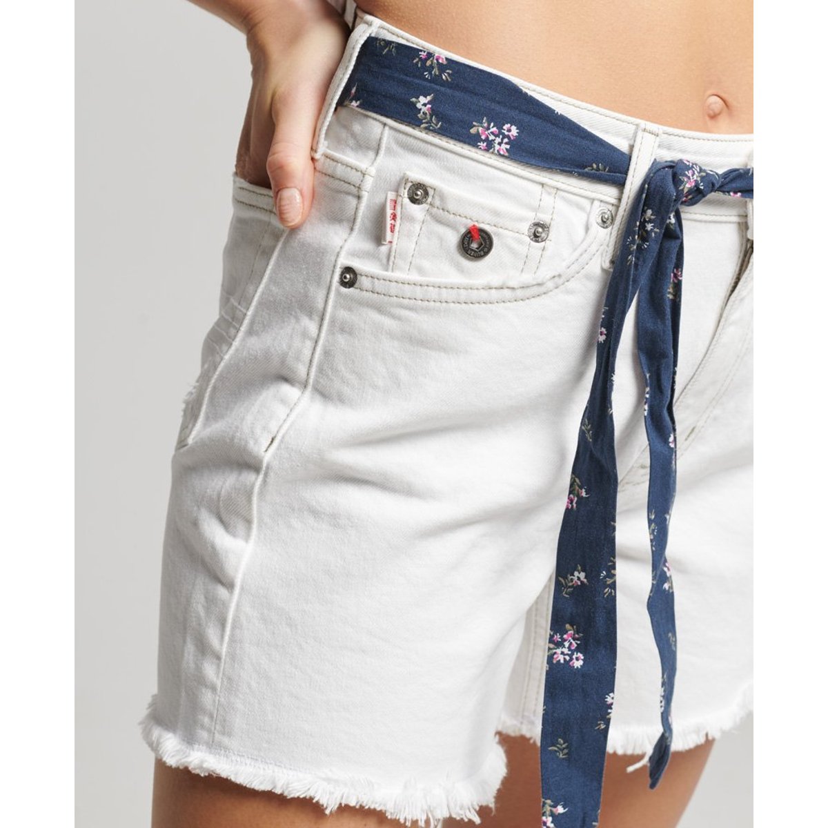 Short slim à taille mi-haute optic, SUPERDRY