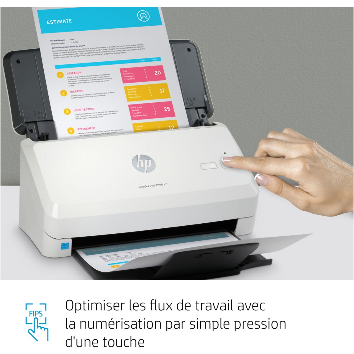 Scanner à défilement ScanJet Pro 2000 s2 couleur unique, HP