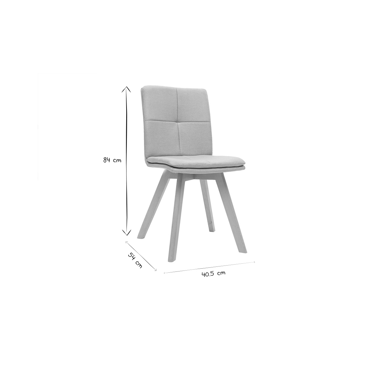 Chaises scandinaves en tissu et bois (lot de 2) THEA naturel, MILIBOO