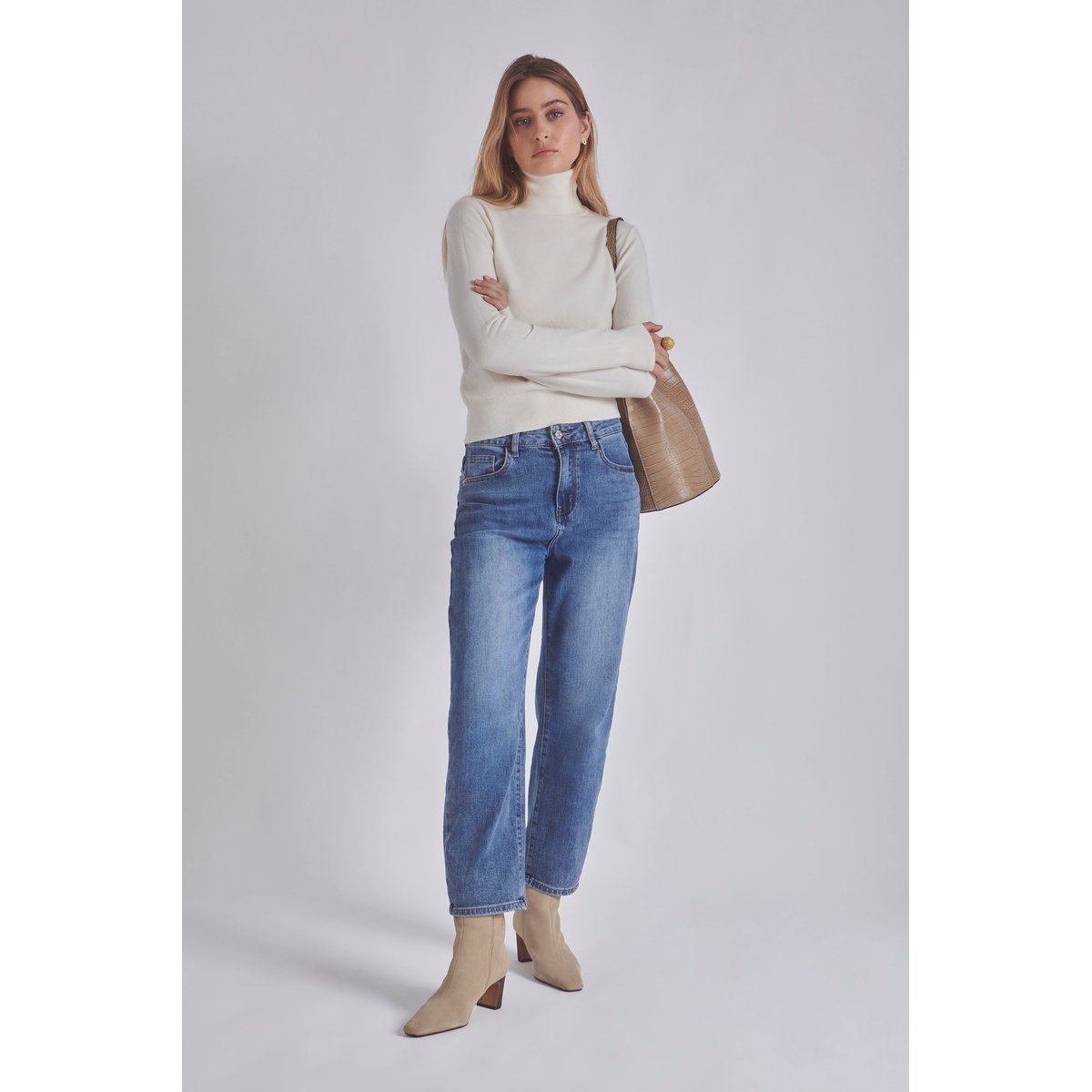 Pull col roulé SIMON blanc creme, BENOA