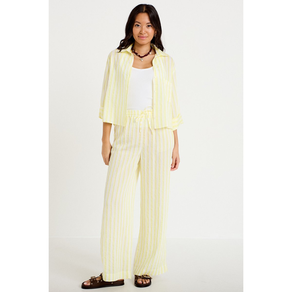 Blouse ample col tunisien manches 3/4 jaune, CACHE CACHE