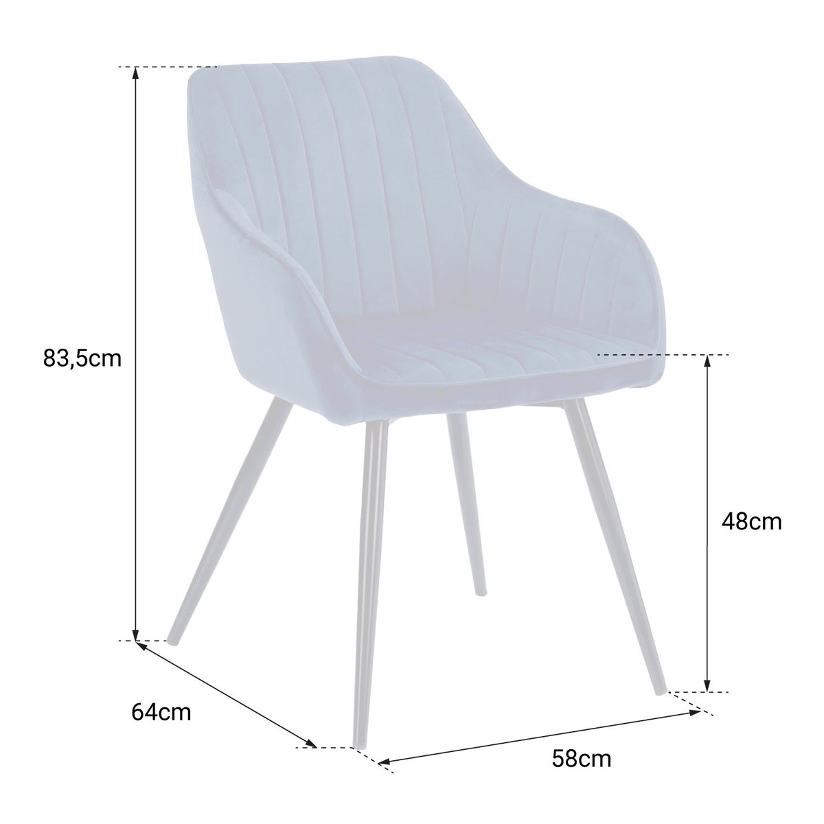 Chaise en velours, BERTILLE vert, noir, HAPPY GARDEN