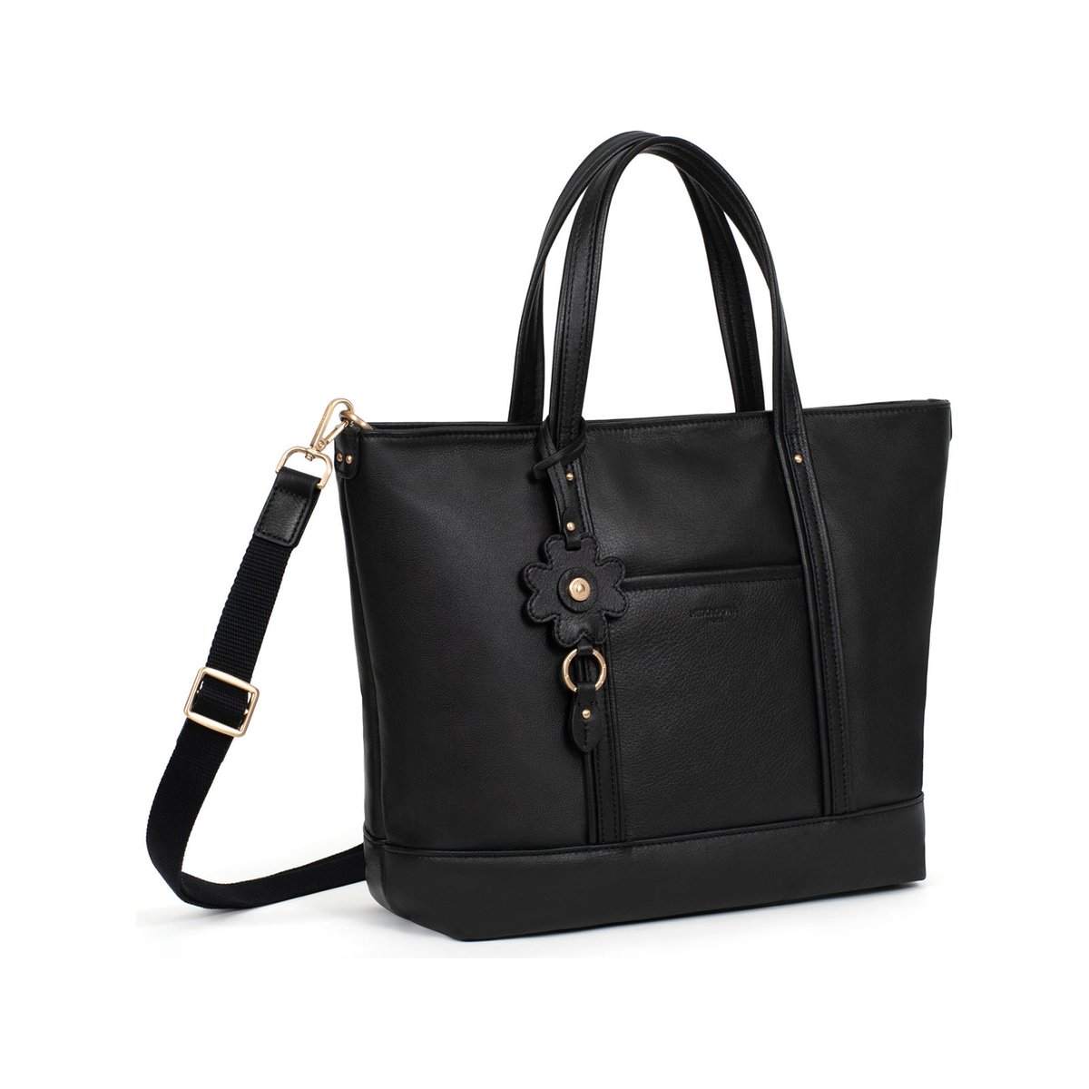Sac cabas porté main  HÉRA noir, HEXAGONA