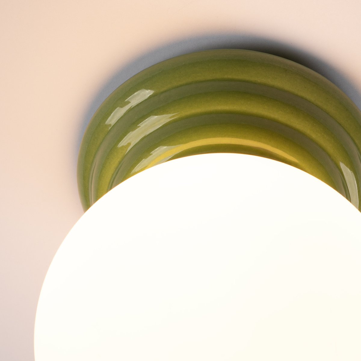 Plafonnier Céramique Vert Olive G9 1 Zori vert olive, EDEN