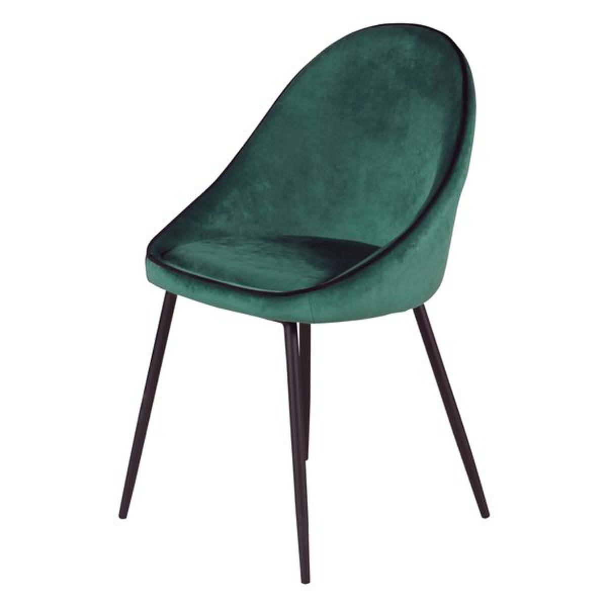 Chaise de repas velours vert canard, ZAGO