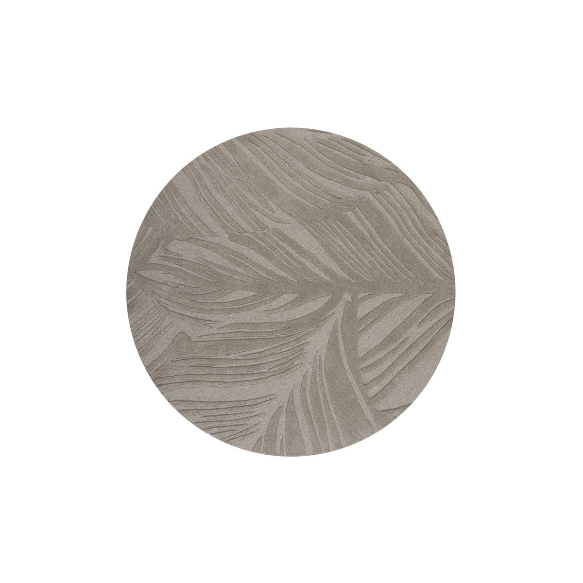 Tapis en laine rond FEUILLAGE gris, FLAIR RUGS