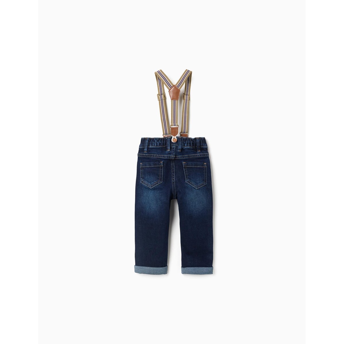 Pantalon en jean avec bretelles amovibles bleu foncé, ZIPPY