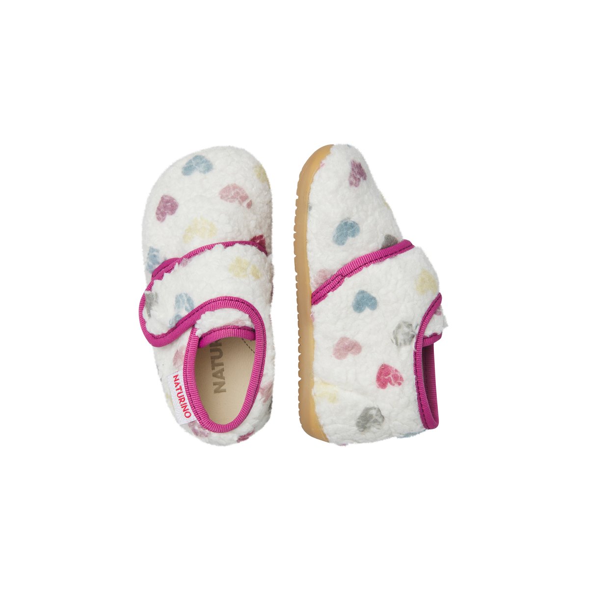 Pantoufles en laine HOME blanc crème-multicolore, NATURINO