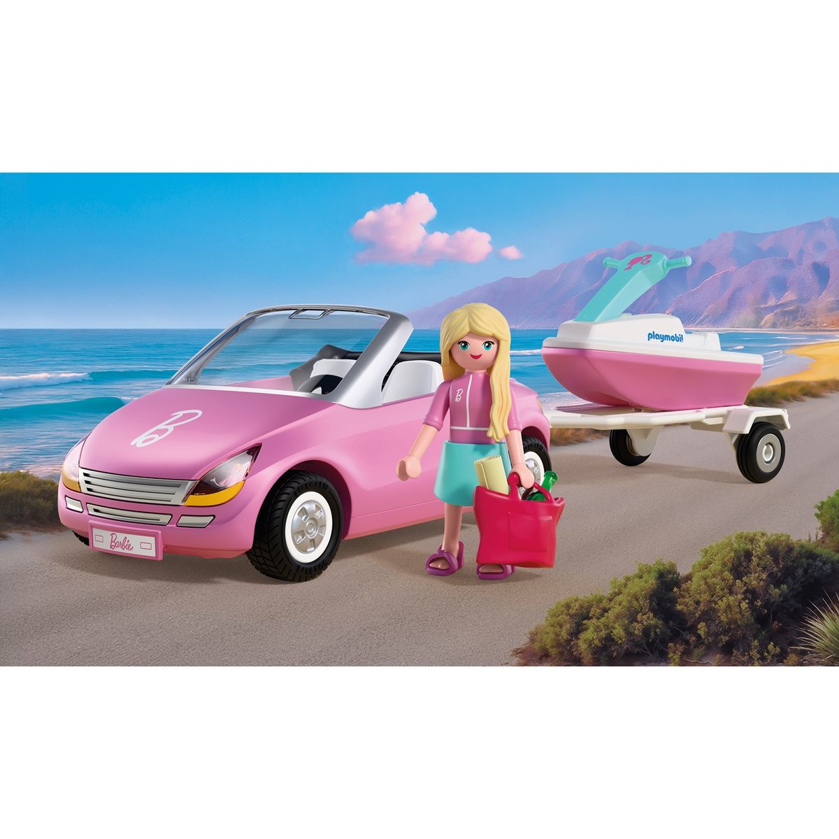 Cabriolet & scooter de mer multicolore, PLAYMOBIL