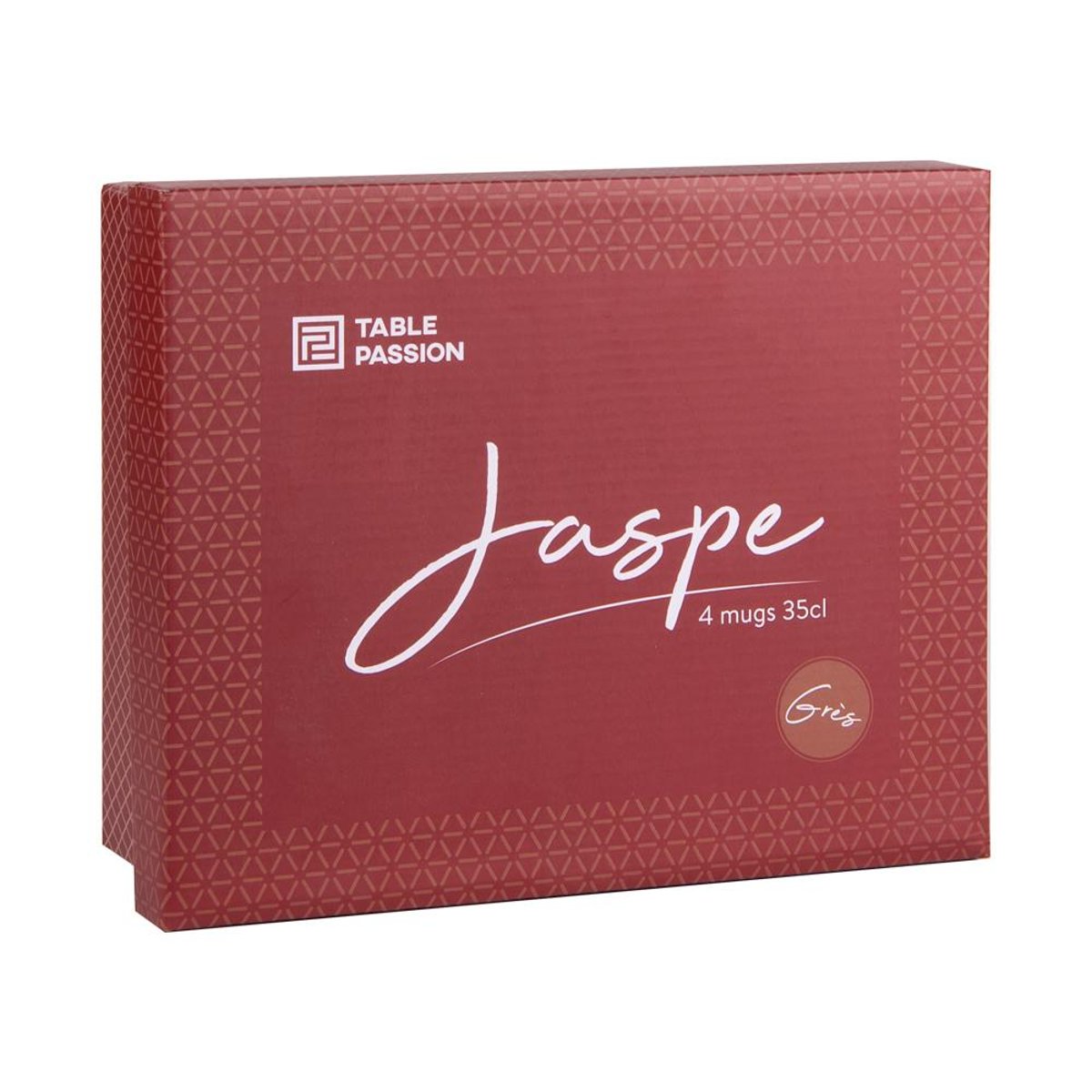 Coffret de 4 mugs Jaspe  s 35 cl rouge, TABLE PASSION