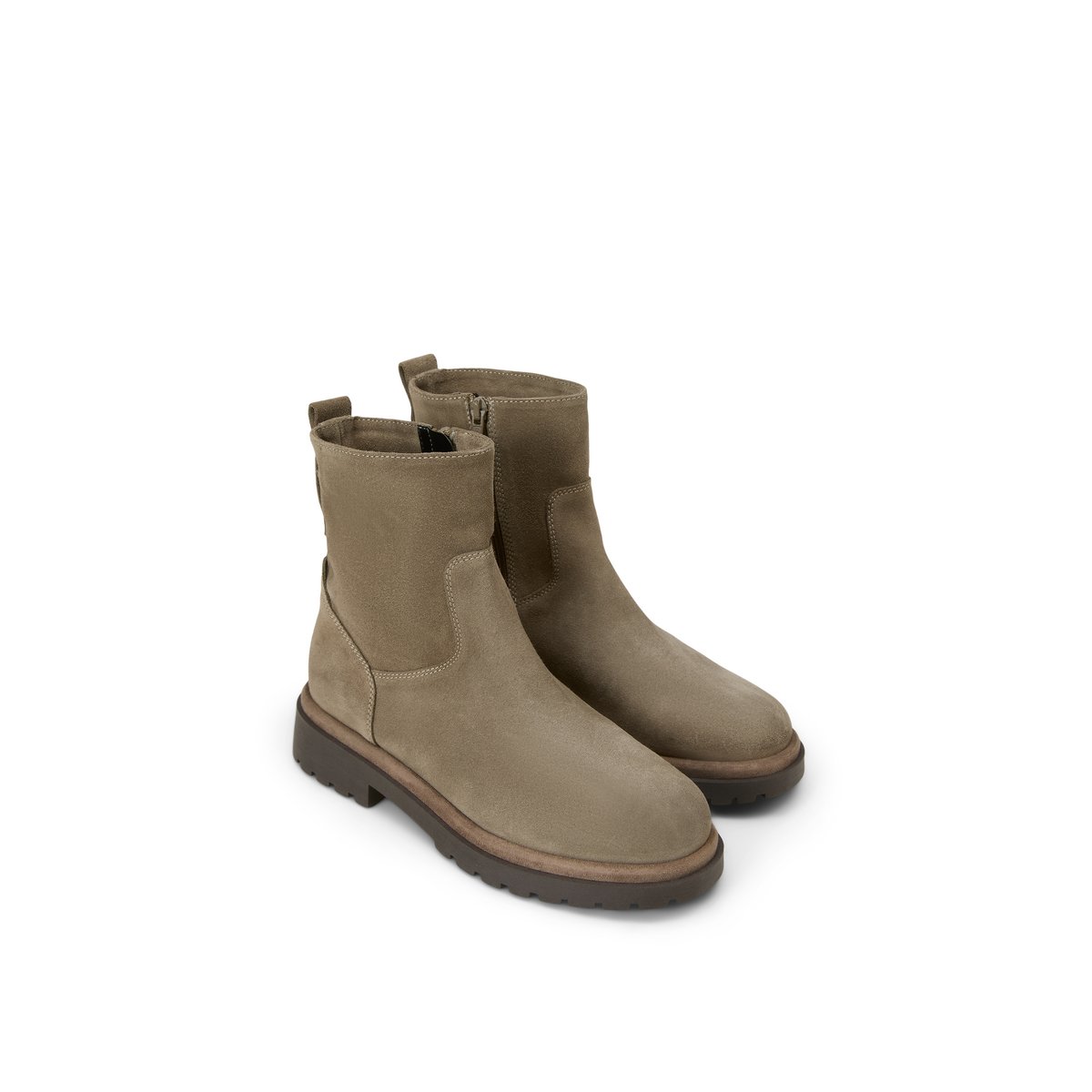 Bottes modèle Birte en cuir velours souple marron clair, MARC O'POLO