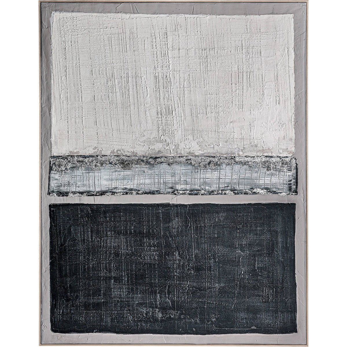Tableau abstrait contemporain sur toile gris clair nuances beige, RECOLLECTION