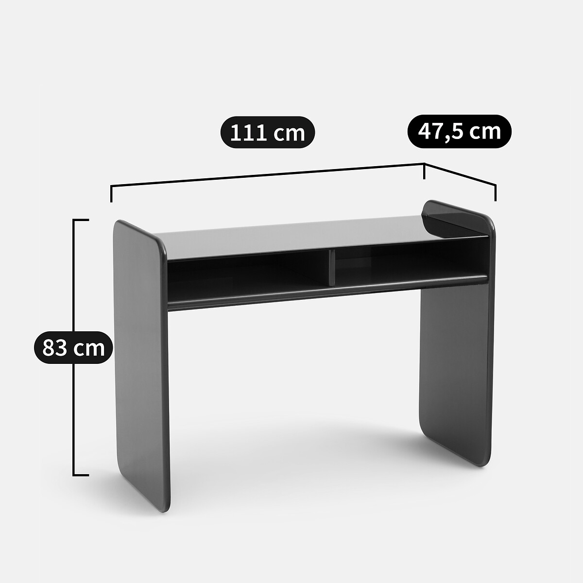 Ericson Desk with Smoked Tempered Glass Top green, LA REDOUTE INTERIEURS