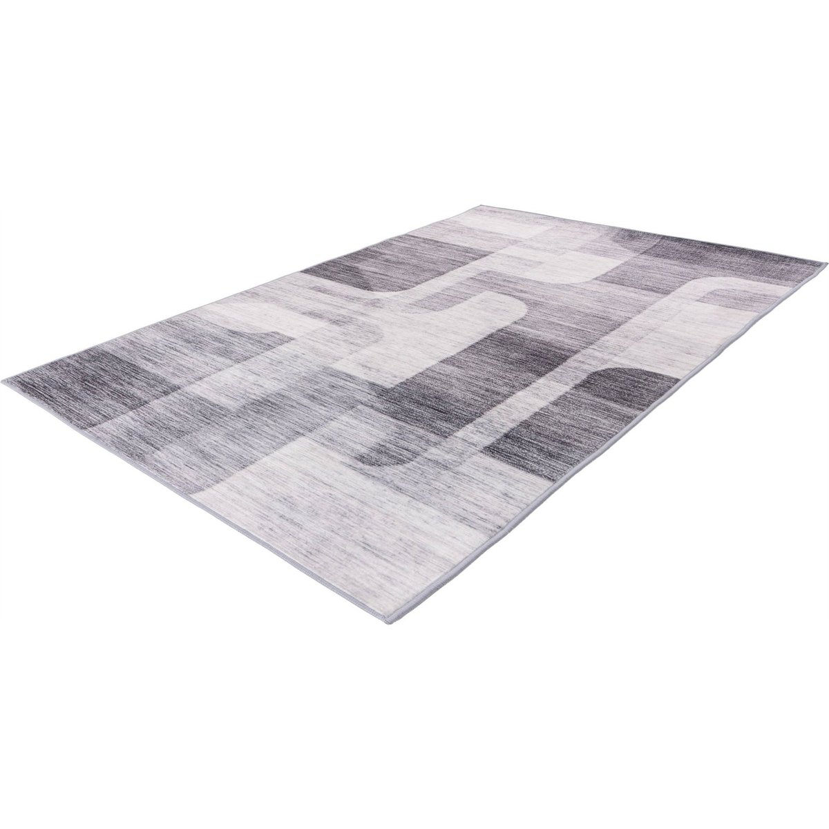 Tapis à poils courts géométrique contemporain gris clair et gris anthracite, ARTE ESPINA