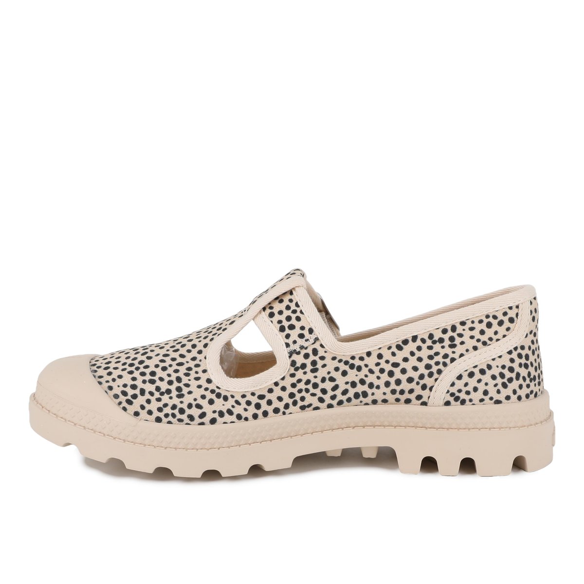 Baskets basses en coton PAMPA M-JANE WILD vert-sand/cheetah print, PALLADIUM