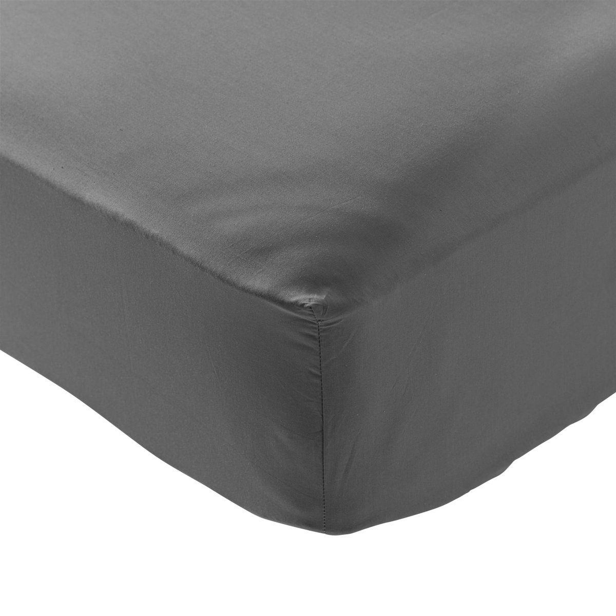 Drap housse coton percale - MORPHEE anthracite, SOMEO