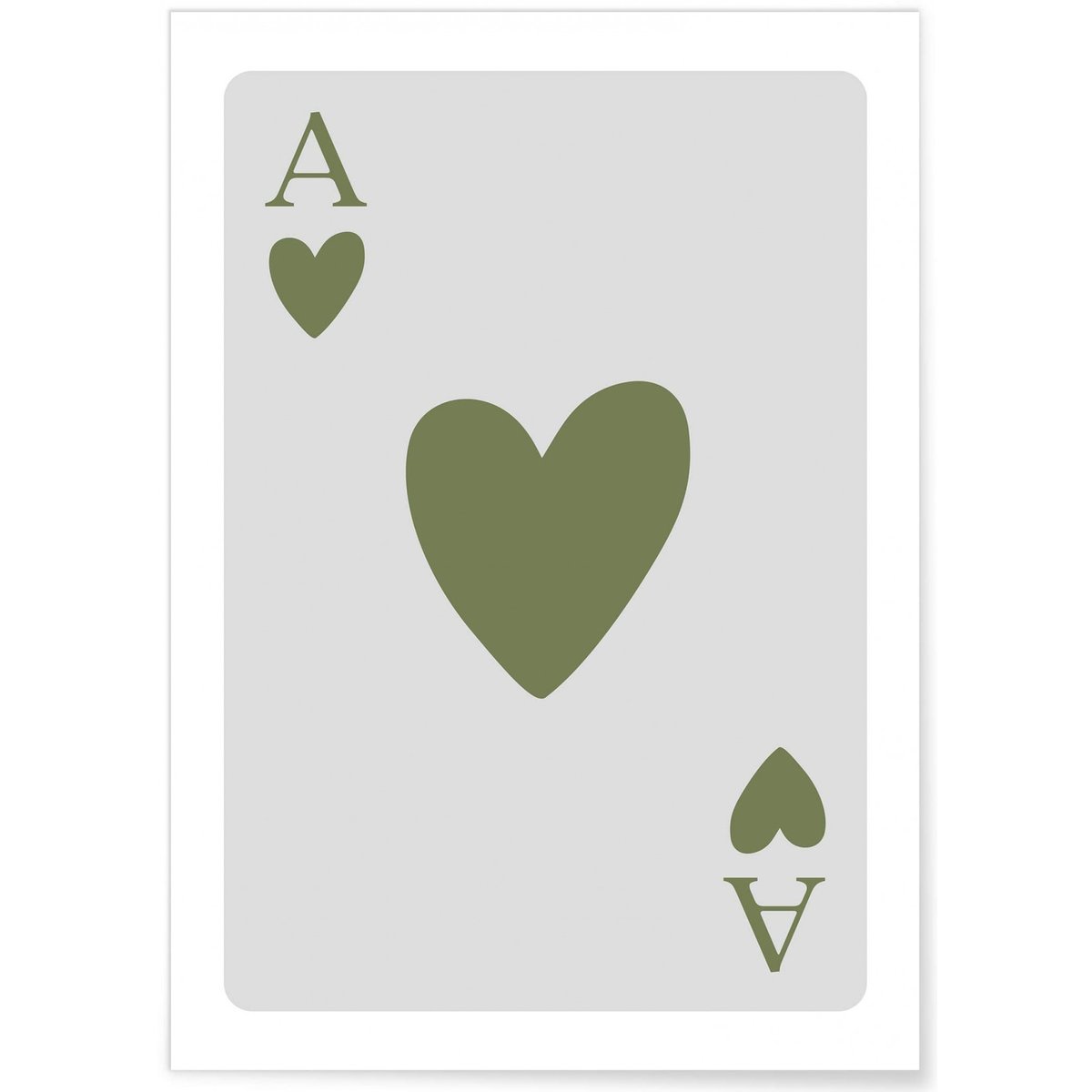 Affiche As de coeur vert blanc, L'AFFICHERIE
