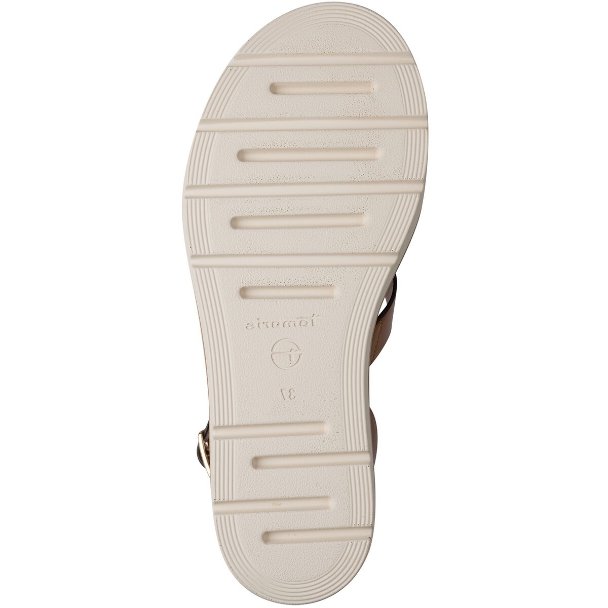 Keilsandaletten aus Leder cognac, TAMARIS
