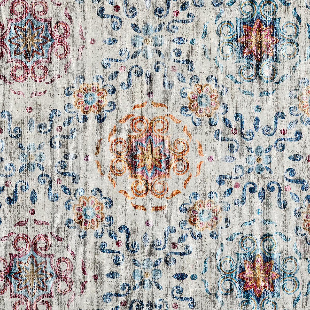 Modern Damask Eco-Washable Runner Rug multi-coloured, HUG RUG