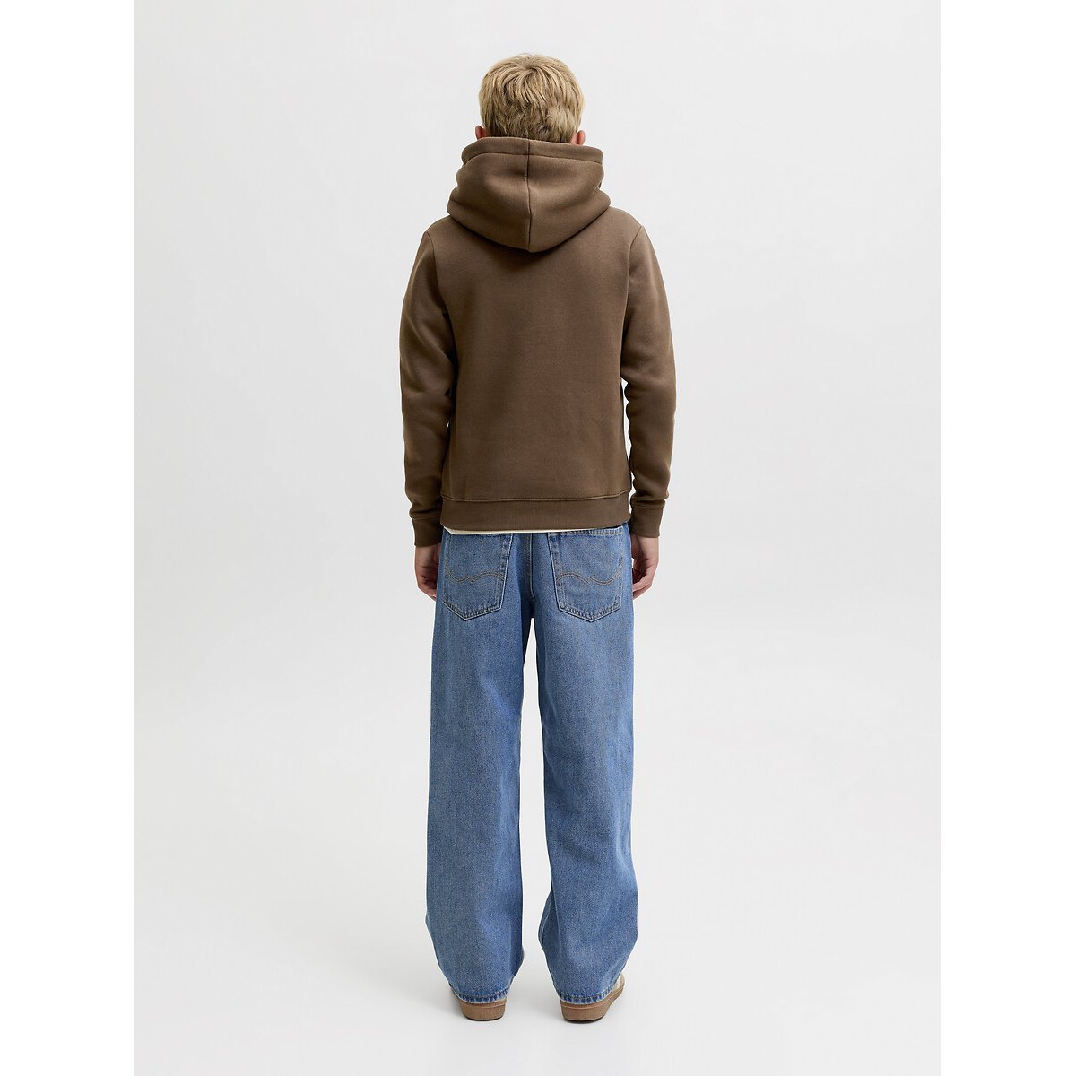 Sweat à capuche en molleton marron, JACK & JONES JUNIOR