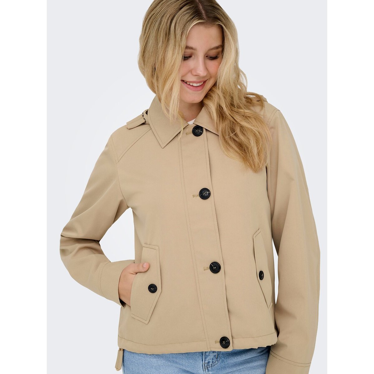 Parka à capuche beige, ONLY