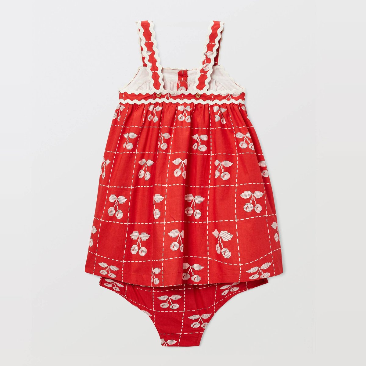 Robe avec bloomer rayés et imprimés en coton eclat, BOUT'CHOU