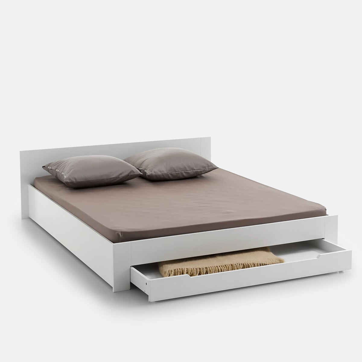 Lit 2 places, avec sommier et tiroir, Crawley blanc, LA REDOUTE INTERIEURS