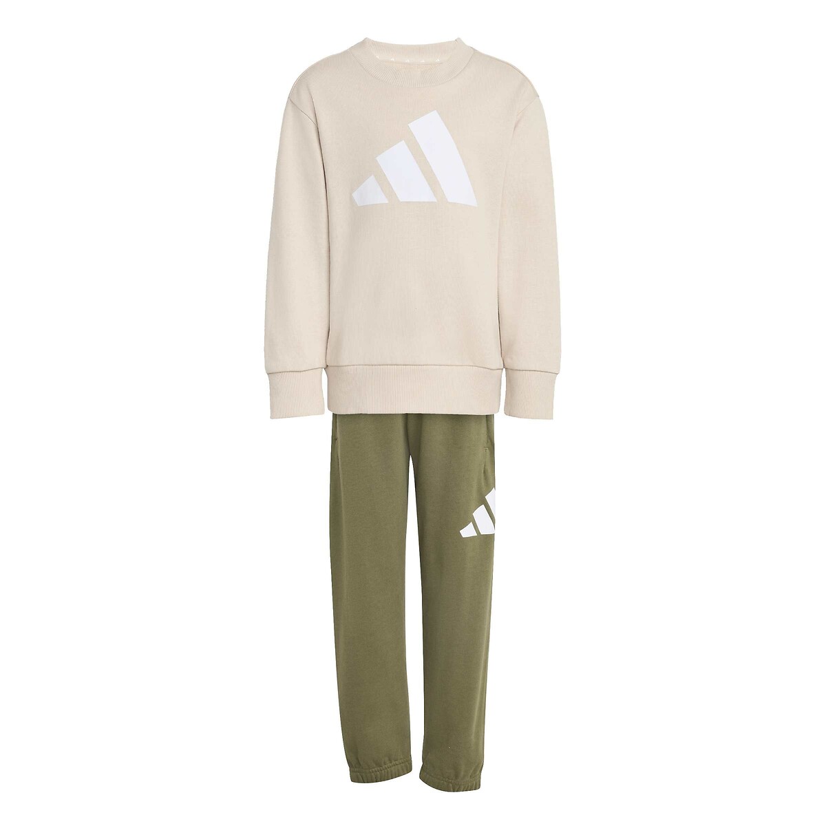 Set in pile, ESSENTIAL BIG LOGO beige / verde, ADIDAS SPORTSWEAR