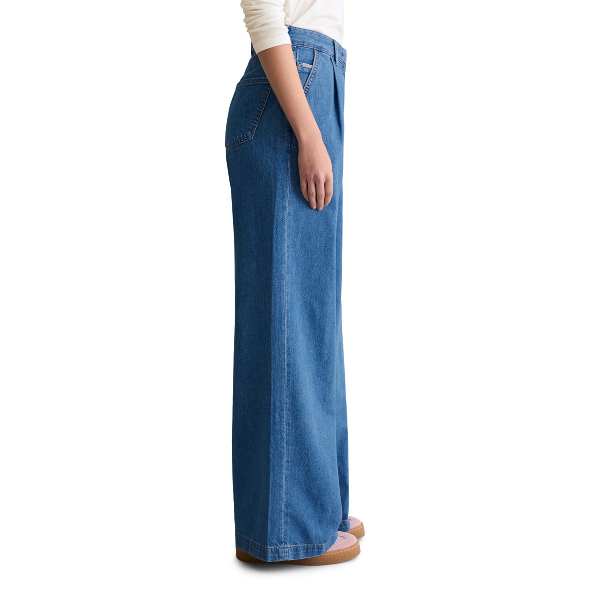Jeans modèle Tomma large avec des fibres de feuilles d'ananas bleu moyen, MARC O’POLO DENIM