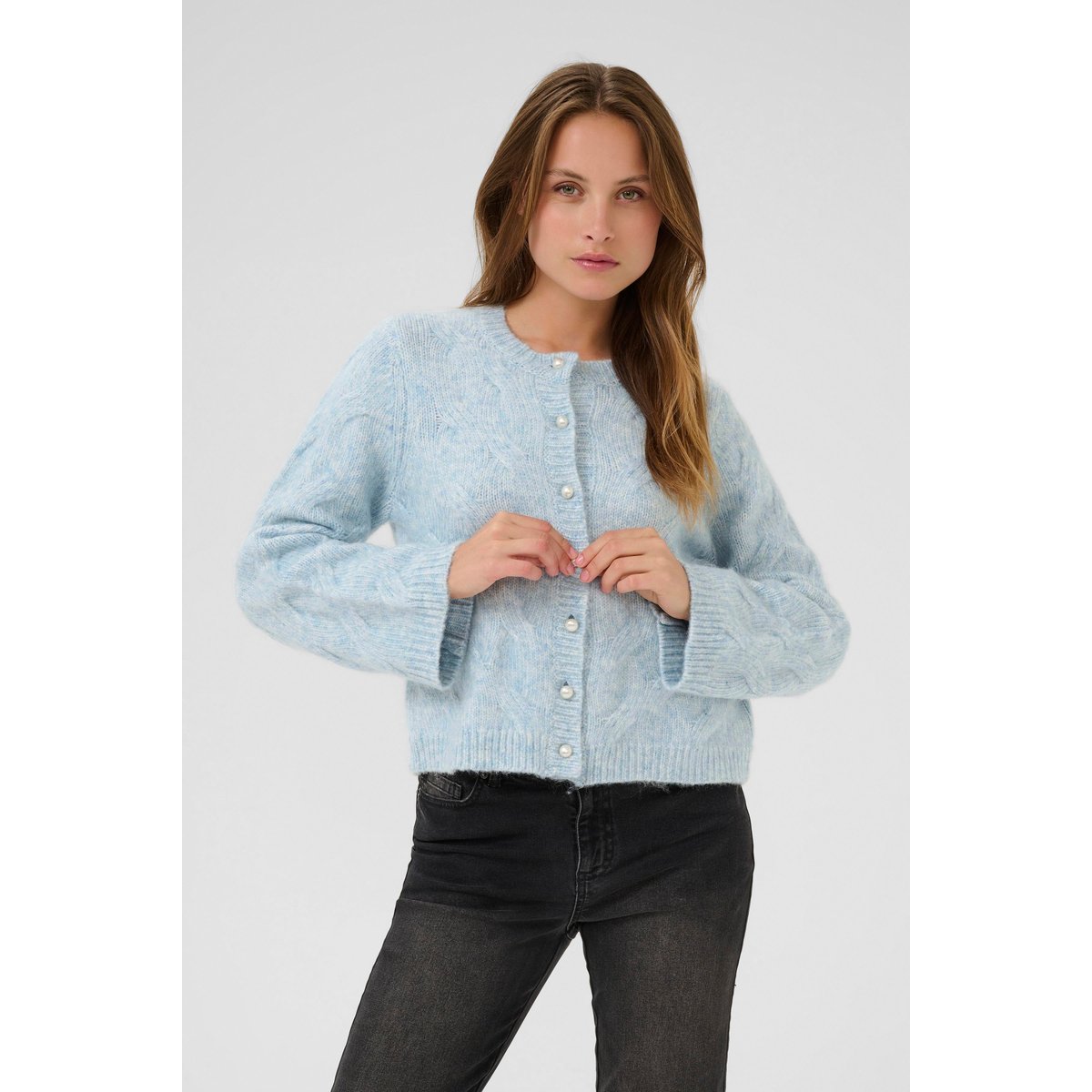 Cardigan à tricot bleu windward blue melange, KAFFE