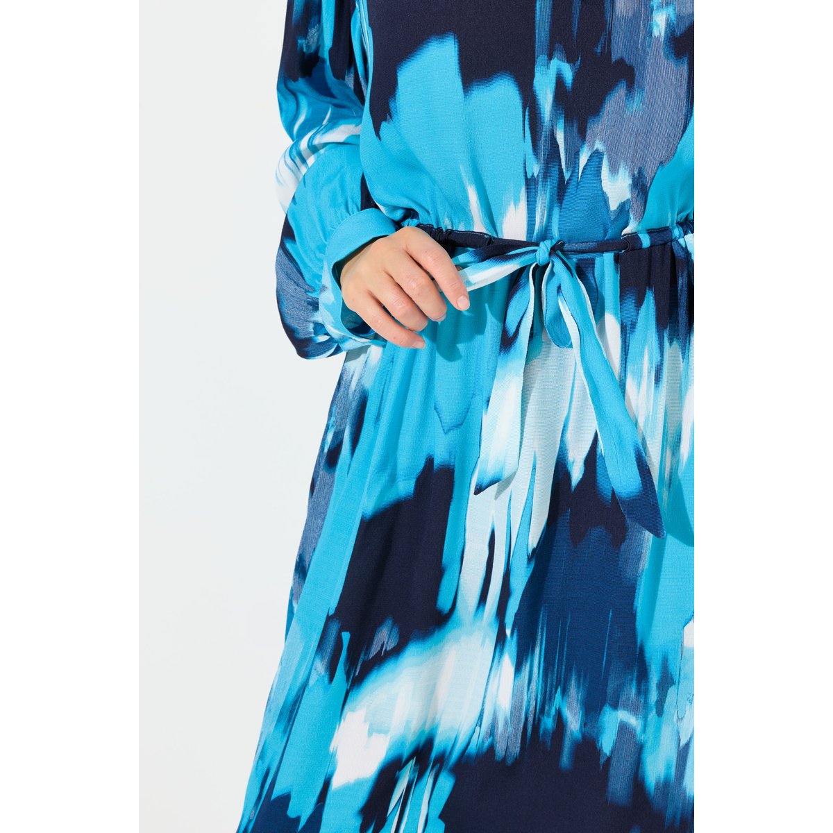 Robe maxi oversize en crêpe aigue-marine, ULLA POPKEN