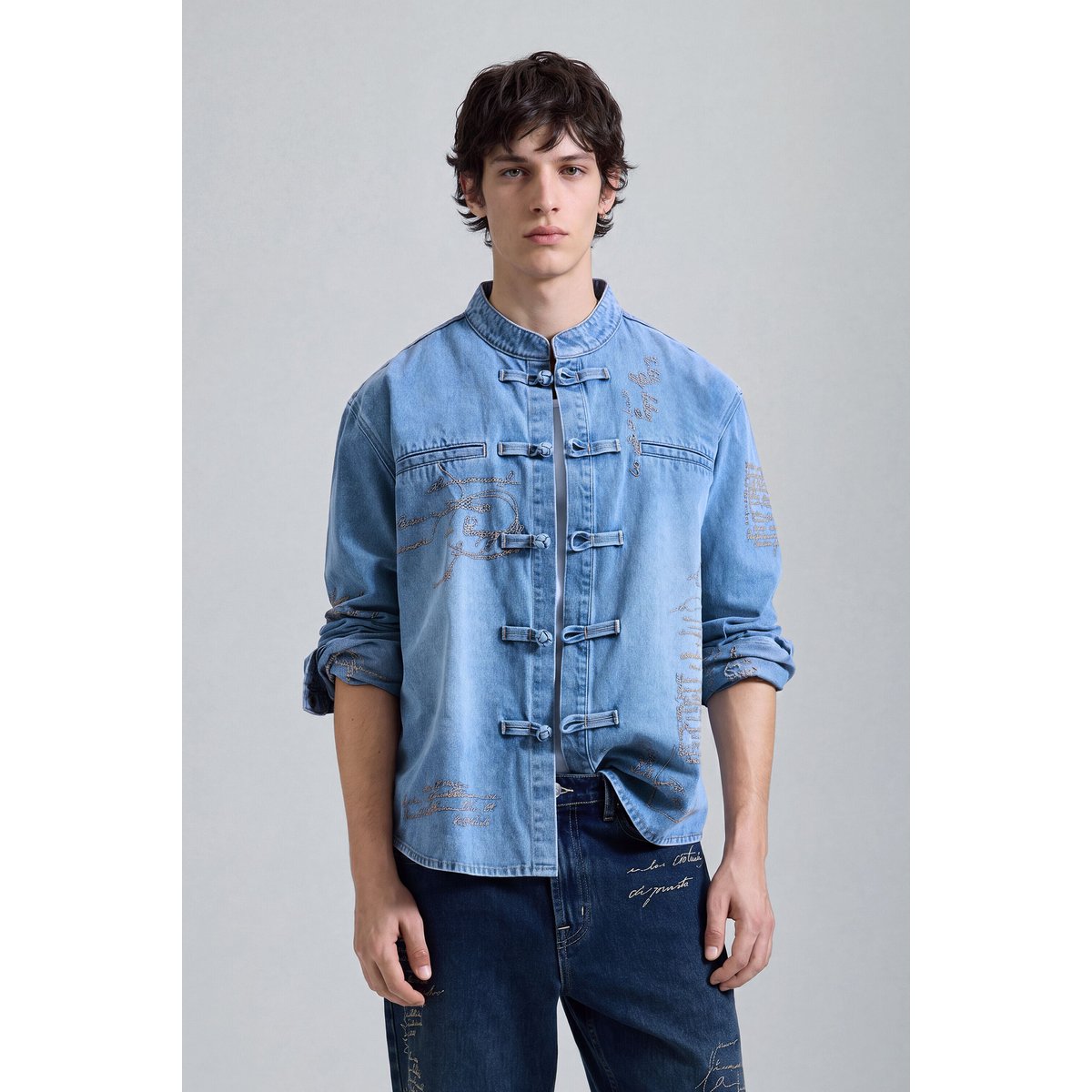 pantalon jean long uni bleu, DESIGUAL