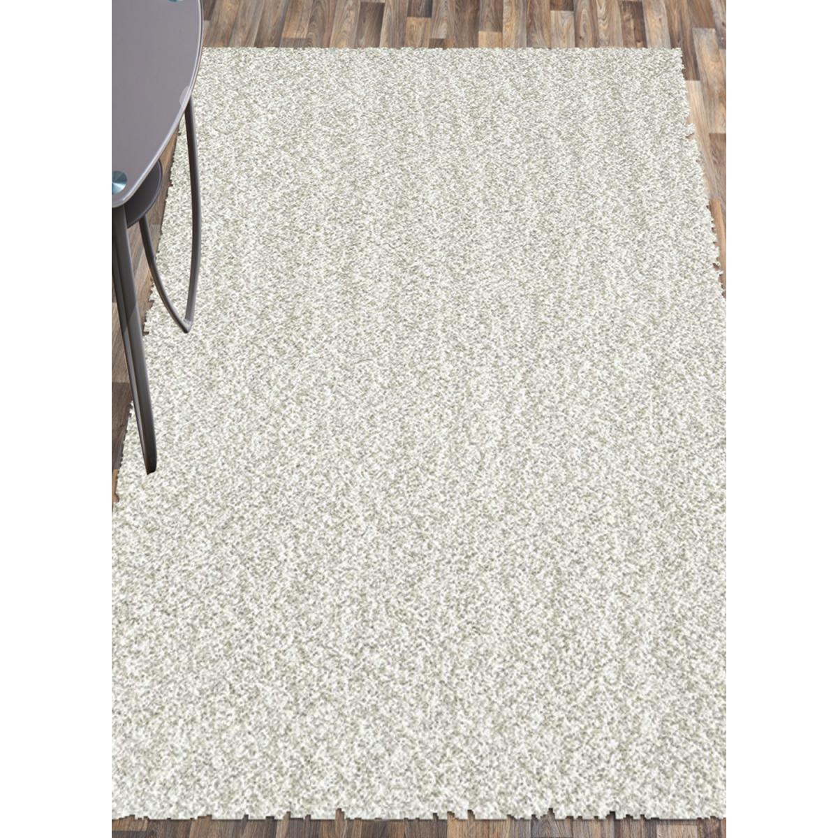 Tapis longs poils shaggy tissé motif uni SIMPLE crème, UN AMOUR DE TAPIS