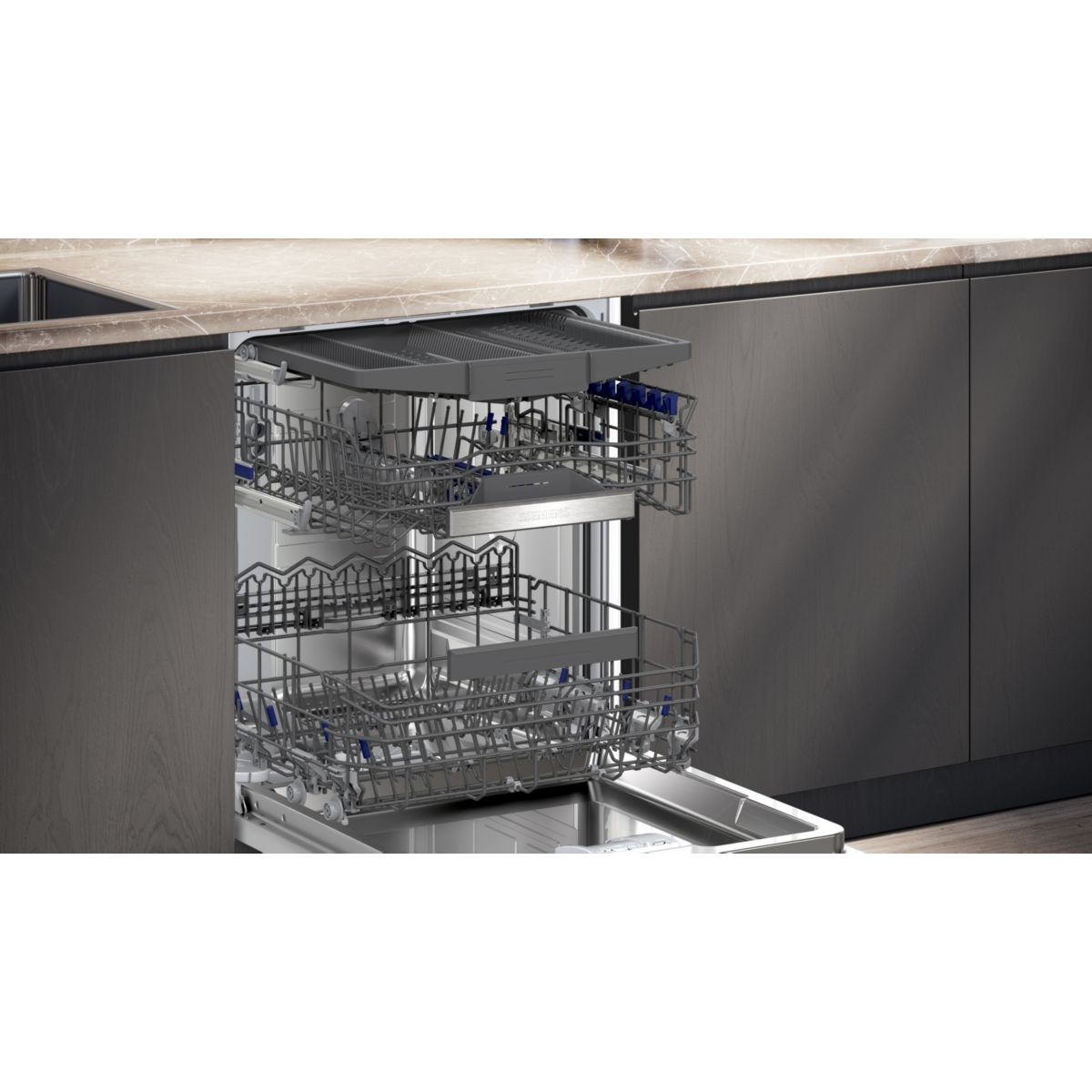 Lave vaisselle encastrable SN95EX12CE, iQ500, glassZone tout intégrable, SIEMENS