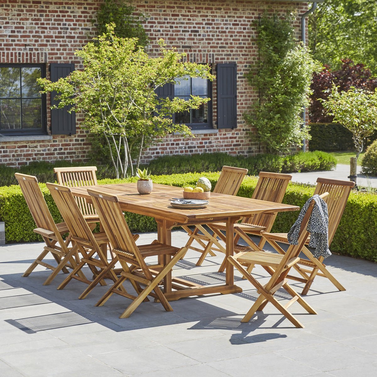 Table de jardin en teck huilé extensible 8/10 places  BALI marron, BERAH GETAH