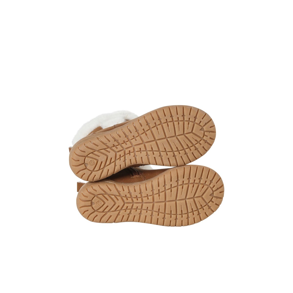 Bottines enfant synthétique fourrées zippées marron, VERTBAUDET