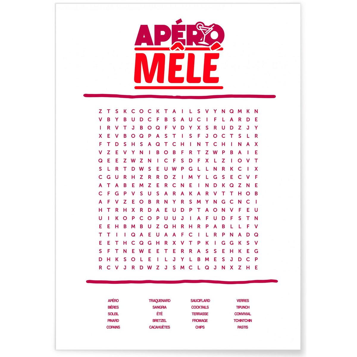 Affiche Apéro Mêlé blanc, L'AFFICHERIE