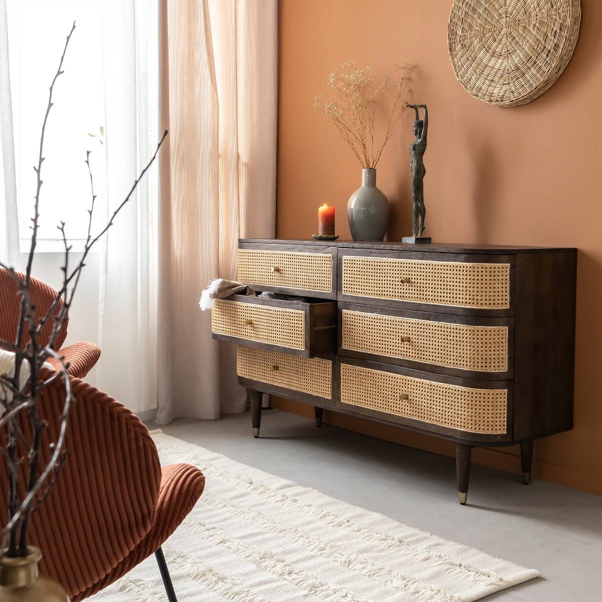 Commode en bois de manguier SOREN bois foncé, MADE IN MEUBLES 