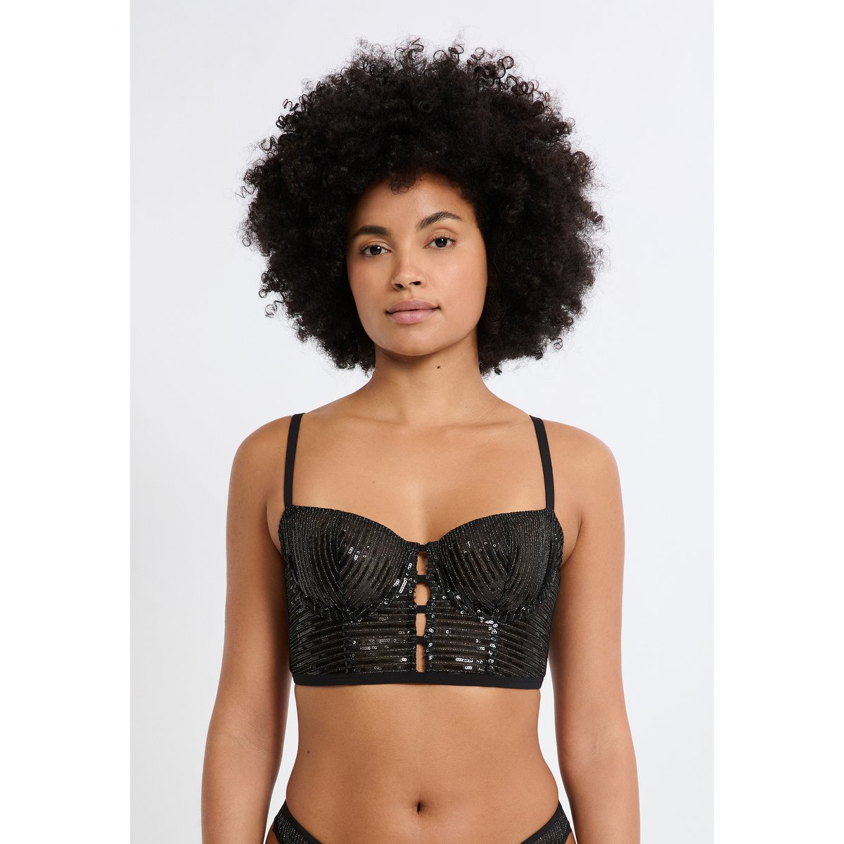 Soutien-gorge N.9 - Bustier en sequins IRIDESCENTE noir, ETAM