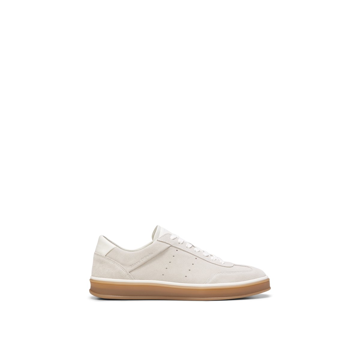 Baskets basses en cuir velours doux beige, MARC O'POLO