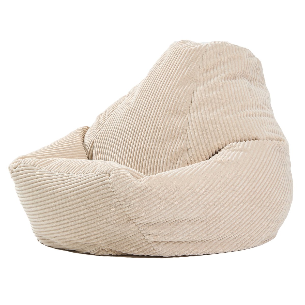 Pouf de salon, velours côtelé, GRANA beige, NORDLYS