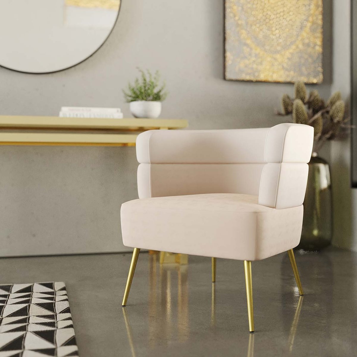 Fauteuil en velours, SANDWICH crème, KARE DESIGN