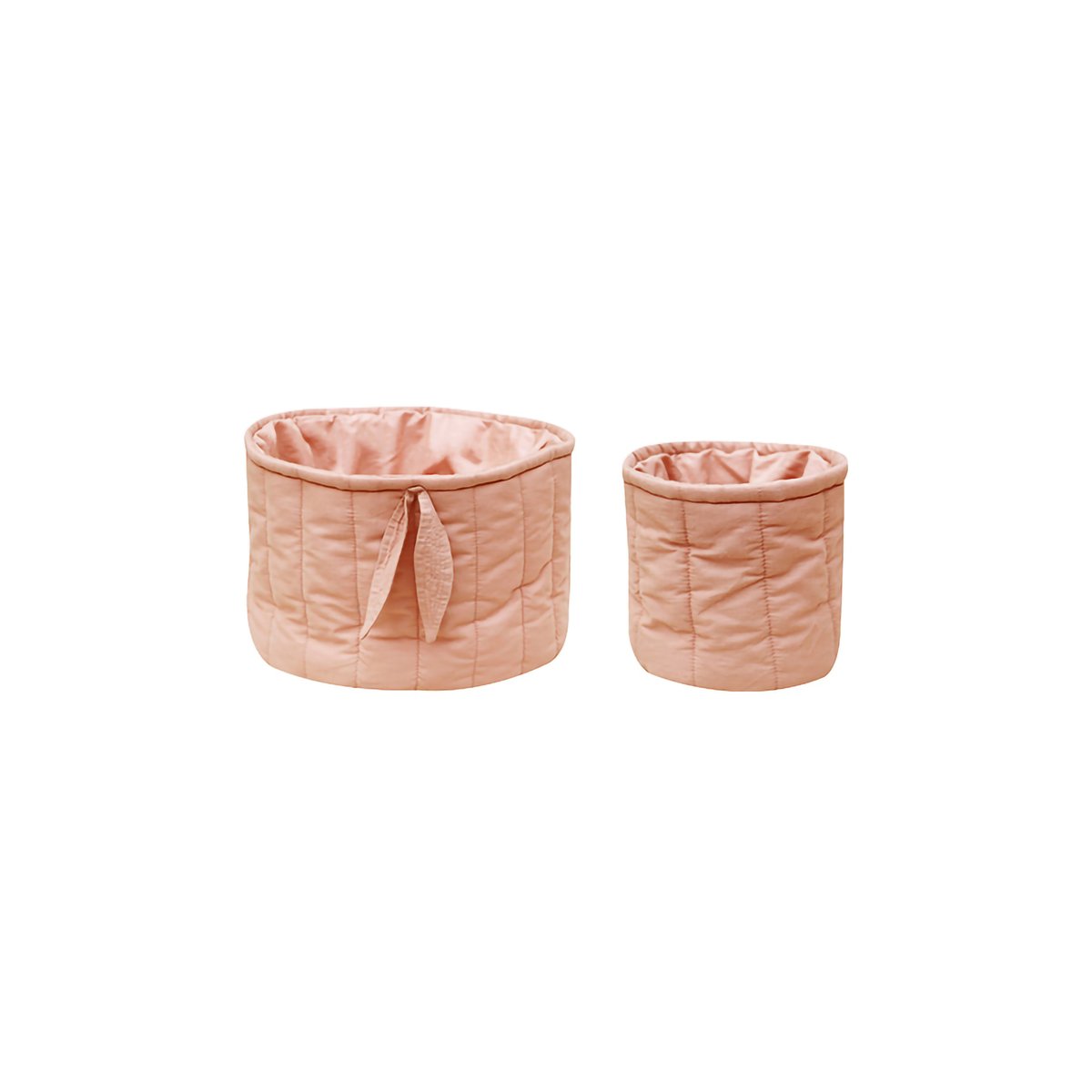 Lot de deux paniers matelassés BAMBOO rose, LORENA CANALS