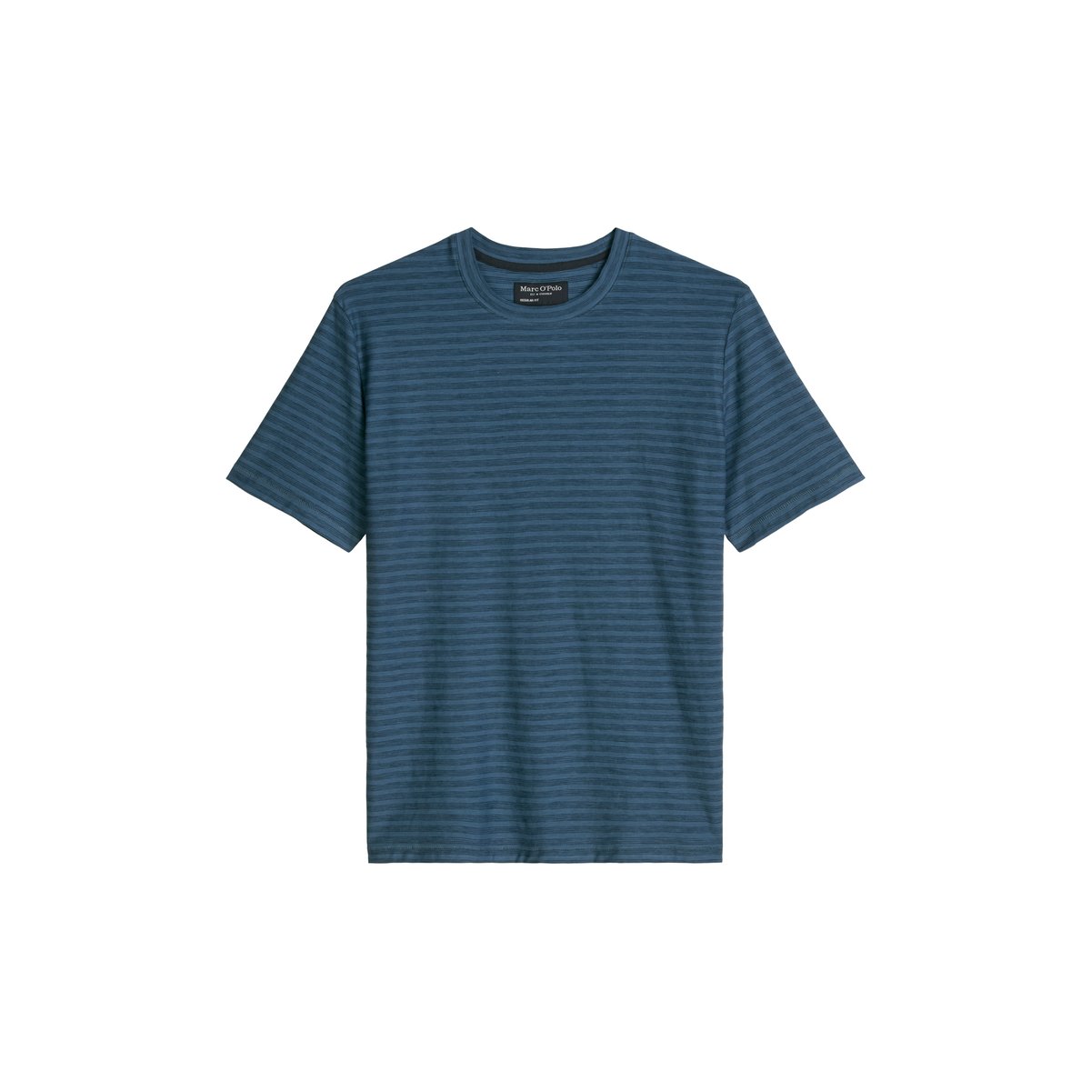 T-shirt regular en jersey slub doux bleu moyen, MARC O'POLO