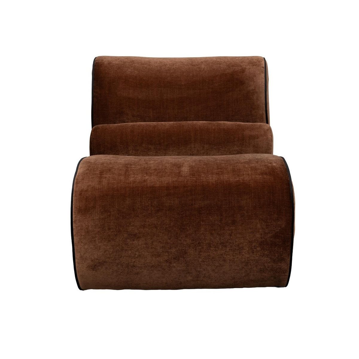 Fauteuil lounge en velours - DONNA marron, DUTCHBONE