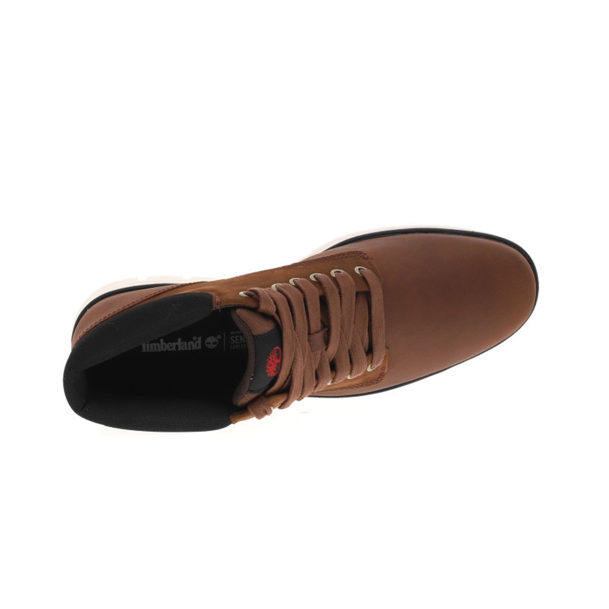 Baskets montantes en cuir marron avec des lacets tressés et œillets métalliques marron, TIMBERLAND
