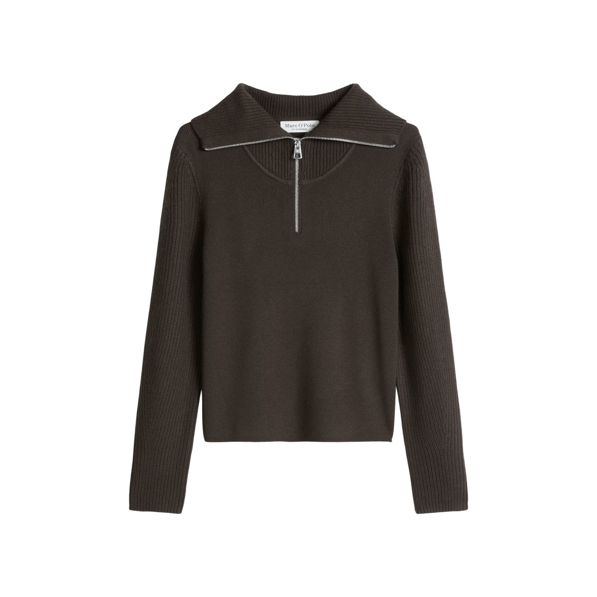 Troyer slim en mélange de laine vierge douce marron, MARC O'POLO